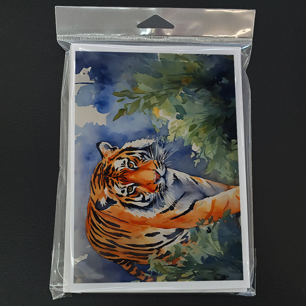Bengal Tiger Greeting Cards Pack of 8 Blank Cards with Envelopes Whimsical A7 Size 5x7