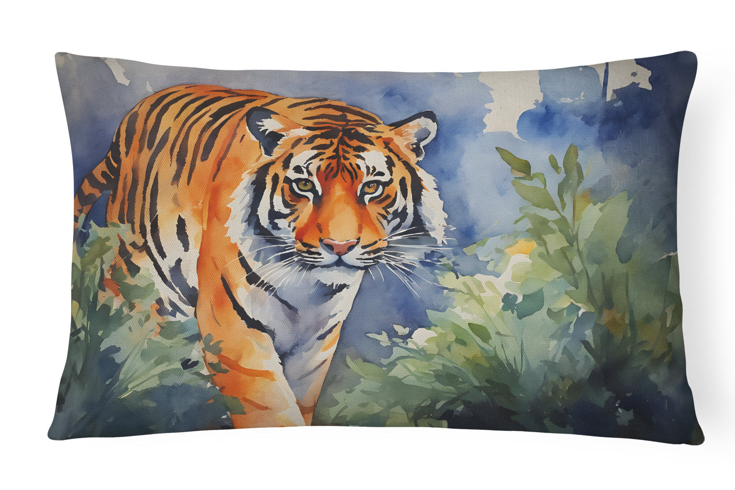 Bengal Tiger Decorative Throw Pillow 12x16 Indoor Outdoor Accent Cushion, Fabric Cover with Insert for Sofa, Bed, Porch & Living Room
