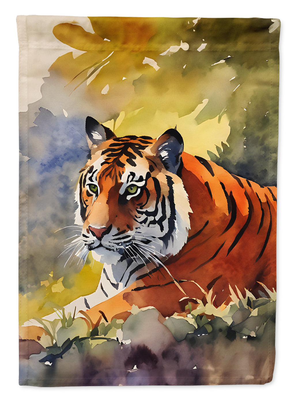 Bengal Tiger House Flag 28x40 Porch Sleeve Pole Decorative Outside Yard Banner Artwork Wall Hanging, Polyester