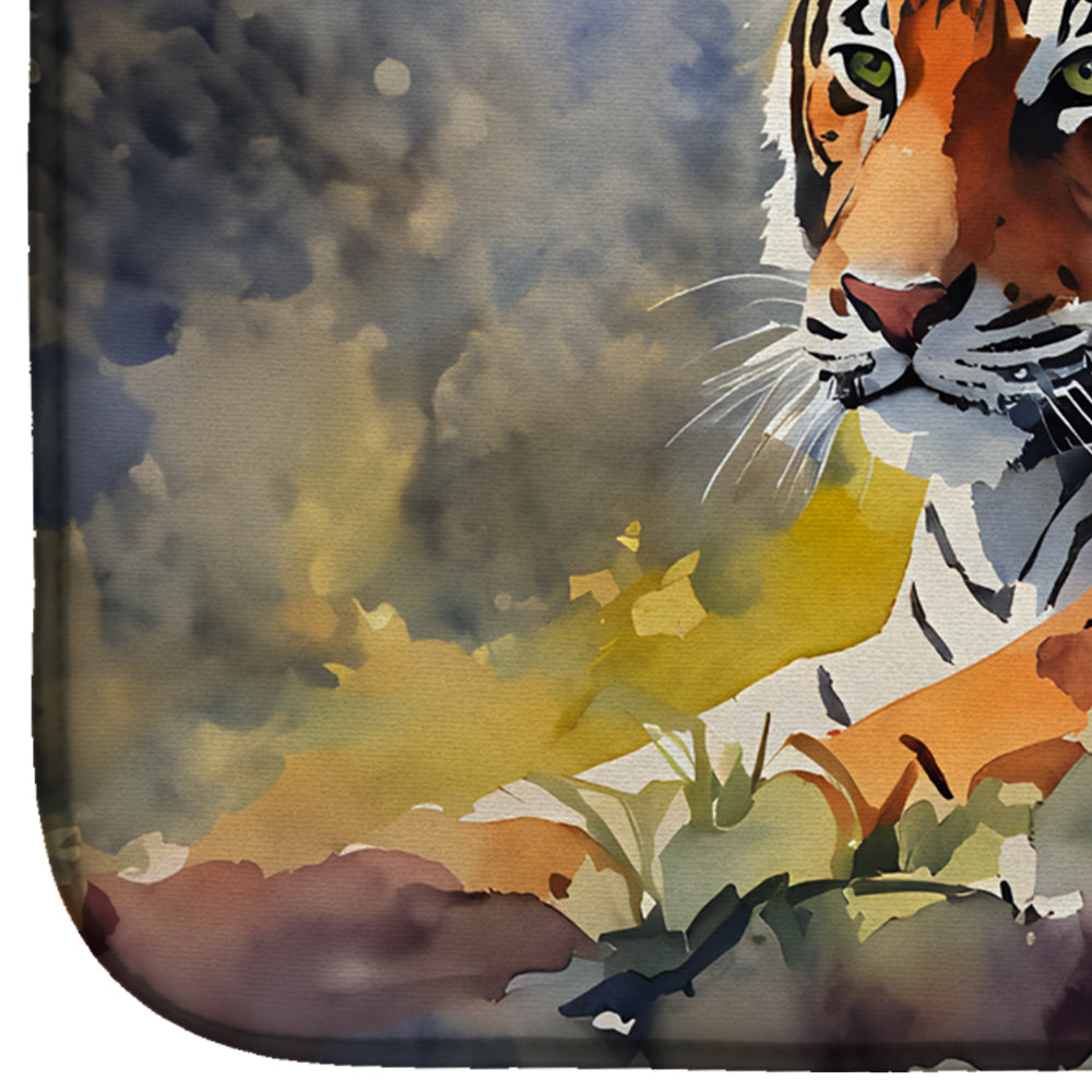 Bengal Tiger Dish Drying Mat Absorbent Dish Drying Mat Pad for Kitchen Counter Dish Drainer Mat for Countertop, 14 x 21", Multicolor