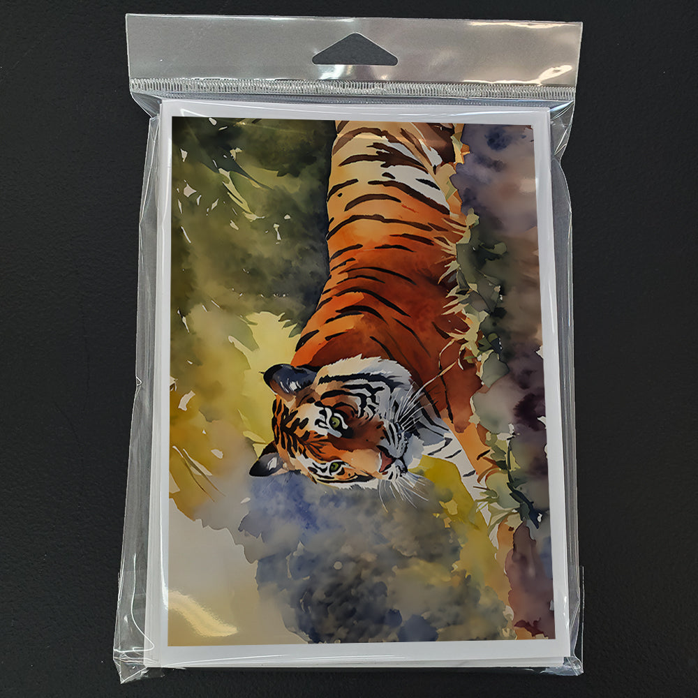 Bengal Tiger Greeting Cards Pack of 8 Blank Cards with Envelopes Whimsical A7 Size 5x7