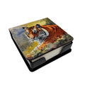 Bengal Tiger PU Leather Note Paper Holder with Artist-Designed Cover, Desk Accessory, Office Gift