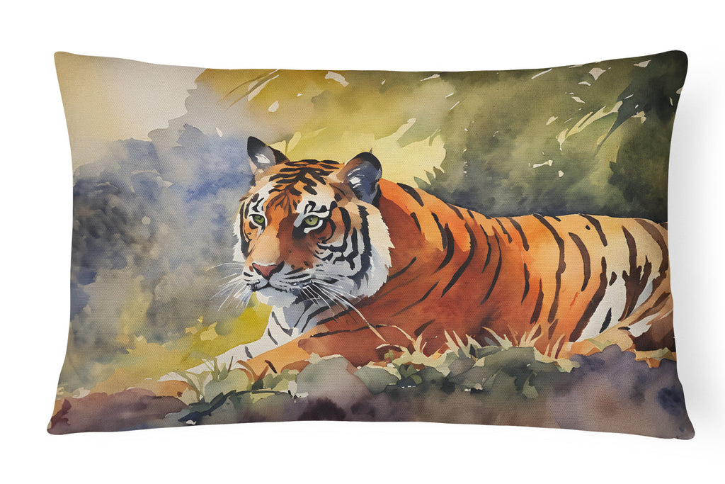 Bengal Tiger Decorative Throw Pillow 12x16 Indoor Outdoor Accent Cushion, Fabric Cover with Insert for Sofa, Bed, Porch & Living Room