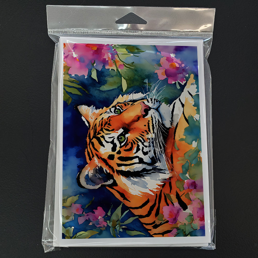 Bengal Tiger Greeting Cards Pack of 8 Blank Cards with Envelopes Whimsical A7 Size 5x7
