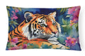 Bengal Tiger Decorative Throw Pillow 12x16 Indoor Outdoor Accent Cushion, Fabric Cover with Insert for Sofa, Bed, Porch & Living Room