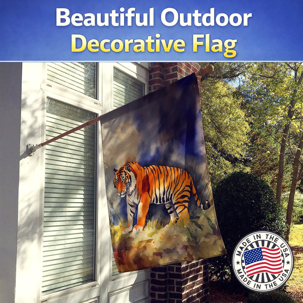 Bengal Tiger House Flag 28x40 Porch Sleeve Pole Decorative Outside Yard Banner Artwork Wall Hanging, Polyester