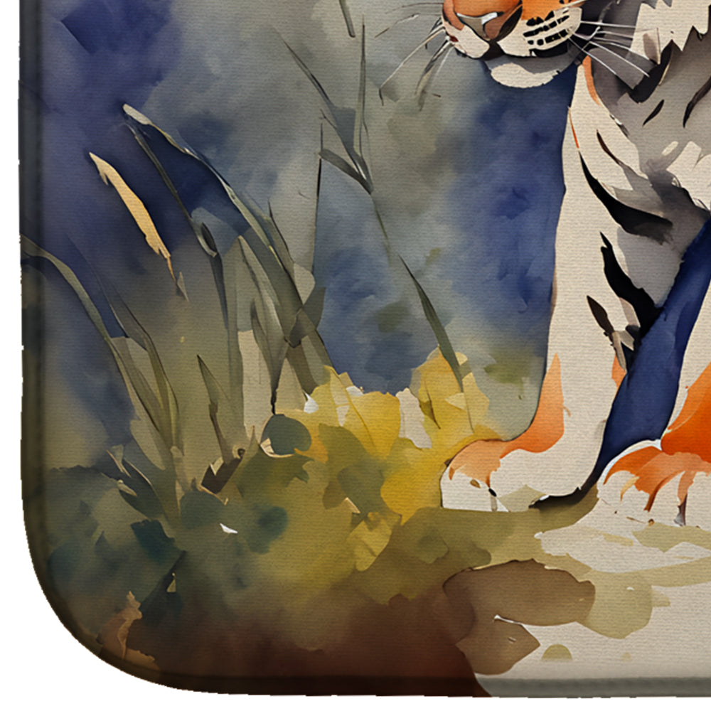 Bengal Tiger Dish Drying Mat Absorbent Dish Drying Mat Pad for Kitchen Counter Dish Drainer Mat for Countertop, 14 x 21", Multicolor