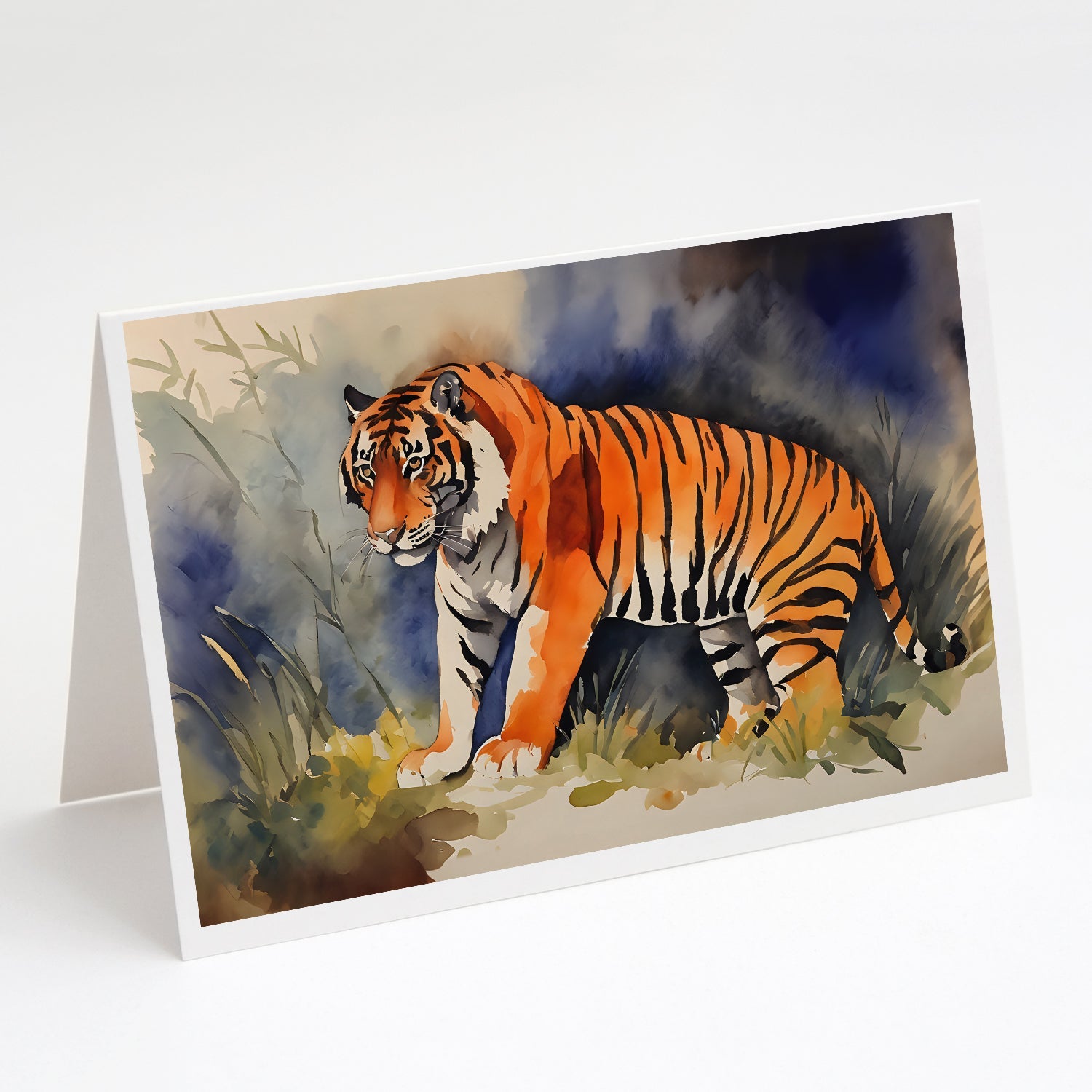 Bengal Tiger Greeting Cards Pack of 8 Blank Cards with Envelopes Whimsical A7 Size 5x7