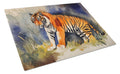 Bengal Tiger Cutting Board Tempered Glass Kitchen Cutting Surface, Heat Resistant Chopping, Non-Slip Feet, Food Prep & Serving