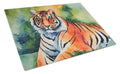 Bengal Tiger Cutting Board Tempered Glass Kitchen Cutting Surface, Heat Resistant Chopping, Non-Slip Feet, Food Prep & Serving