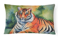 Bengal Tiger Decorative Throw Pillow 12x16 Indoor Outdoor Accent Cushion, Fabric Cover with Insert for Sofa, Bed, Porch & Living Room