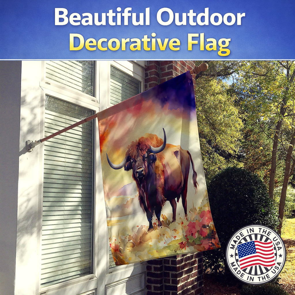 Buffalo House Flag 28x40 Porch Sleeve Pole Decorative Outside Yard Banner Artwork Wall Hanging, Polyester