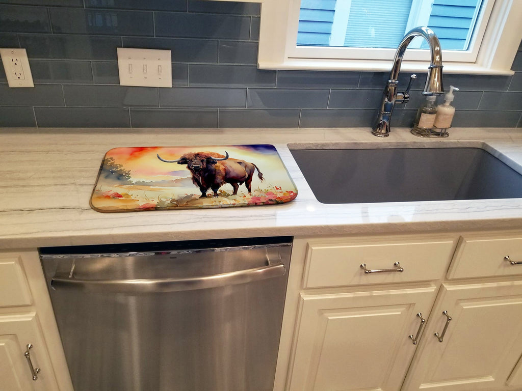 Buffalo Dish Drying Mat Absorbent Dish Drying Mat Pad for Kitchen Counter Dish Drainer Mat for Countertop, 14 x 21", Multicolor