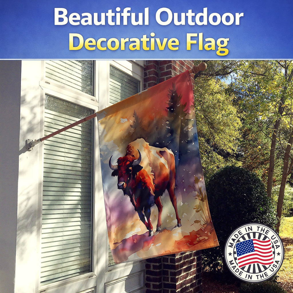 Buffalo House Flag 28x40 Porch Sleeve Pole Decorative Outside Yard Banner Artwork Wall Hanging, Polyester