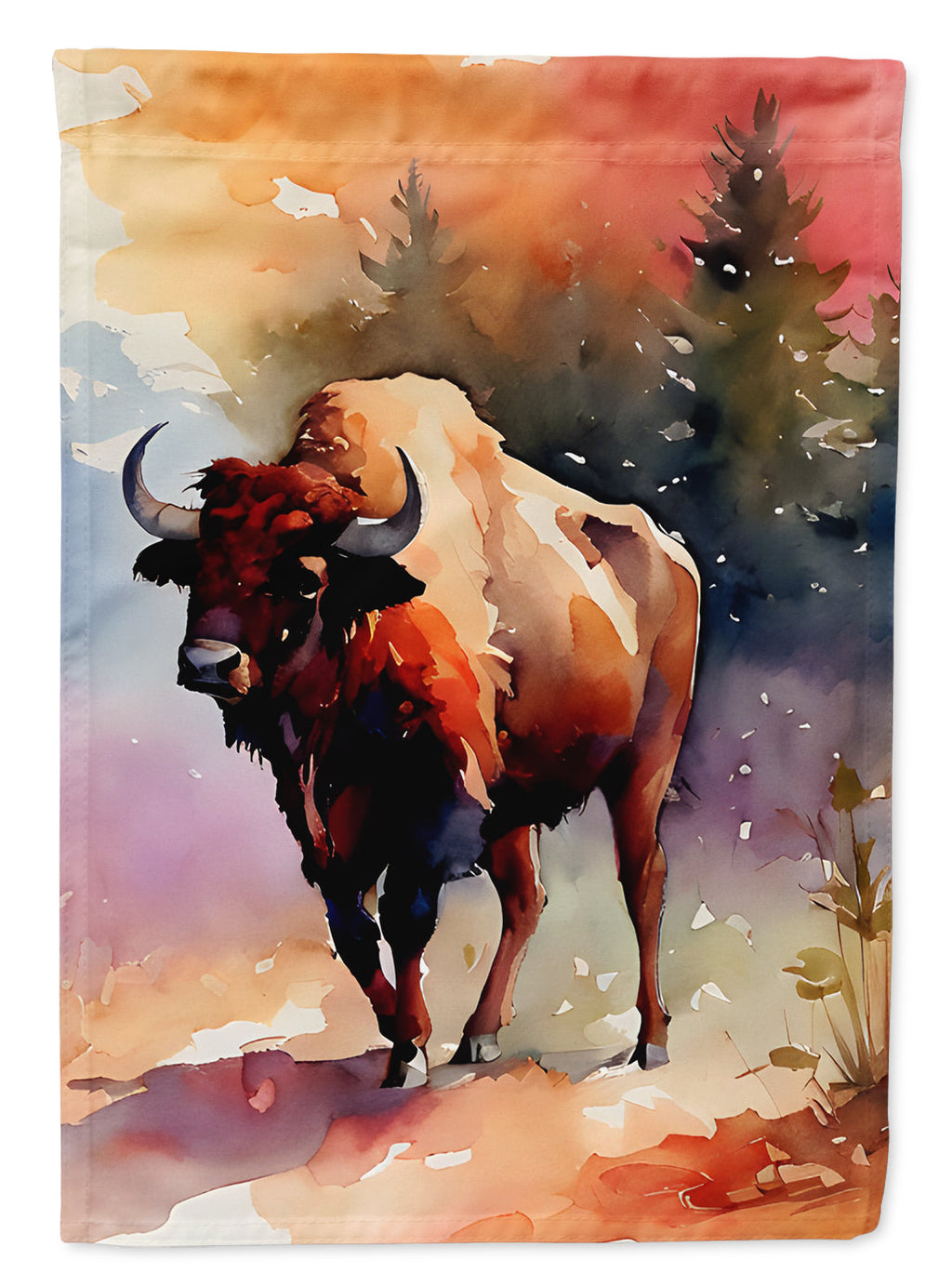 Buffalo House Flag 28x40 Porch Sleeve Pole Decorative Outside Yard Banner Artwork Wall Hanging, Polyester