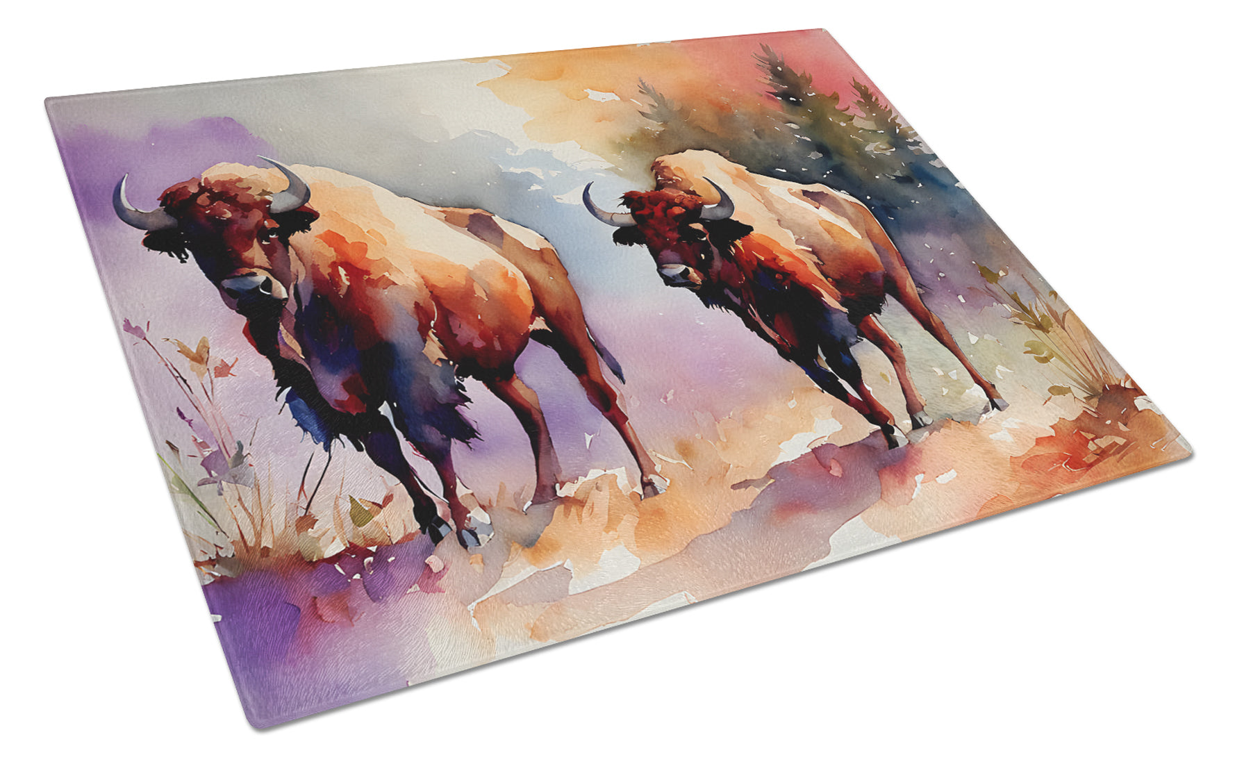 Buffalo Cutting Board Tempered Glass Kitchen Cutting Surface, Heat Resistant Chopping, Non-Slip Feet, Food Prep & Serving
