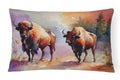 Buffalo Decorative Throw Pillow 12x16 Indoor Outdoor Accent Cushion, Fabric Cover with Insert for Sofa, Bed, Porch & Living Room