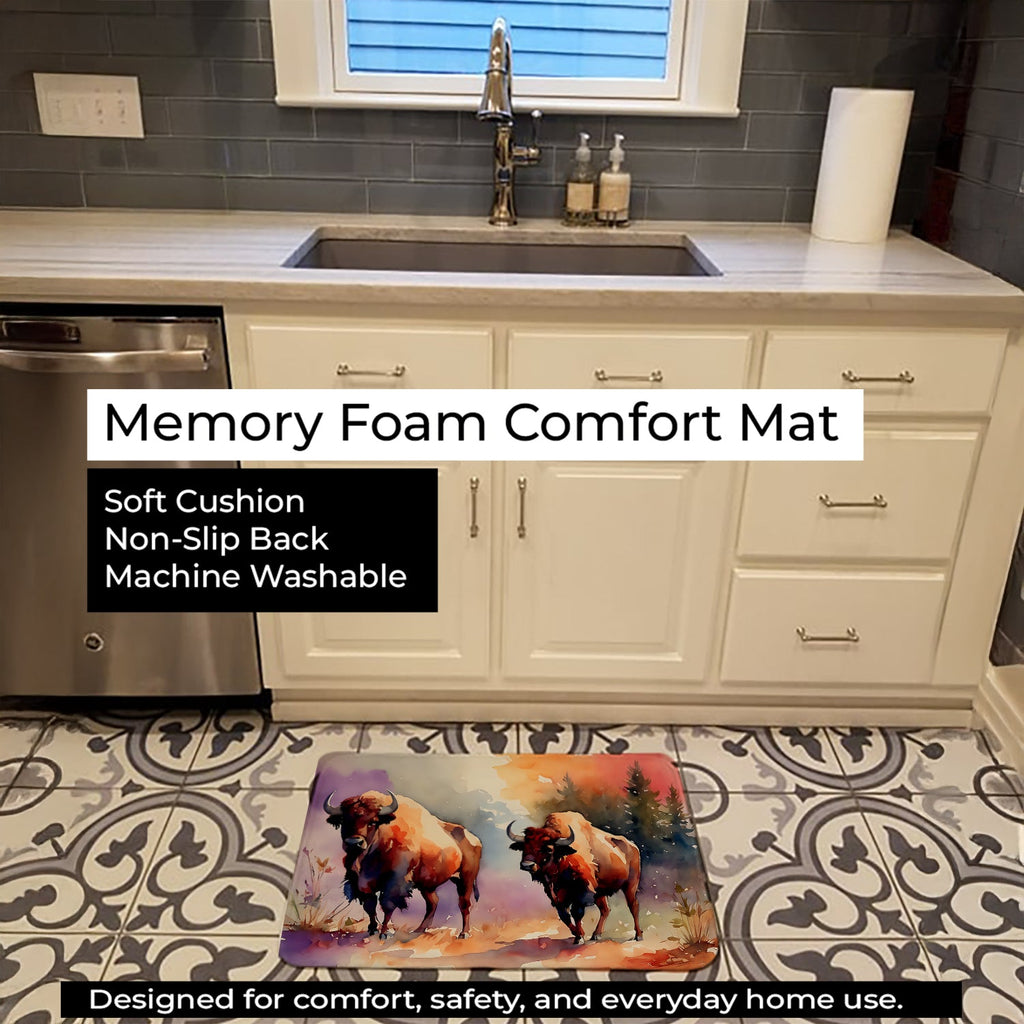 Buffalo Memory Foam Kitchen Mat Machine Washable Anti-Fatigue Cushion Comfort Bath or Kitchen Rug