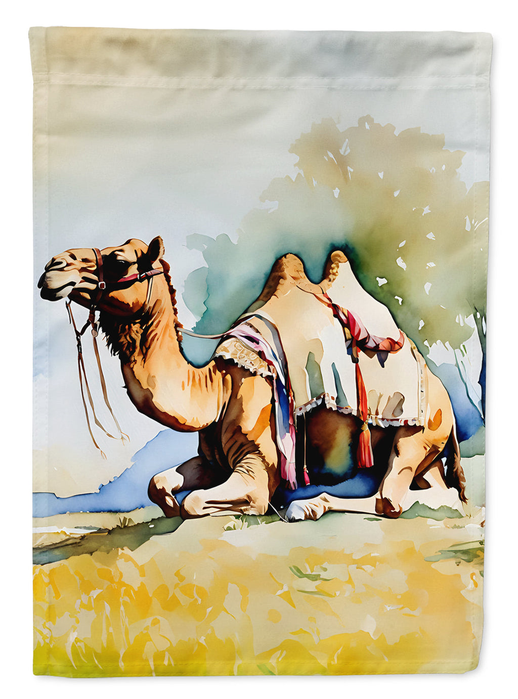 Camel House Flag 28x40 Porch Sleeve Pole Decorative Outside Yard Banner Artwork Wall Hanging, Polyester