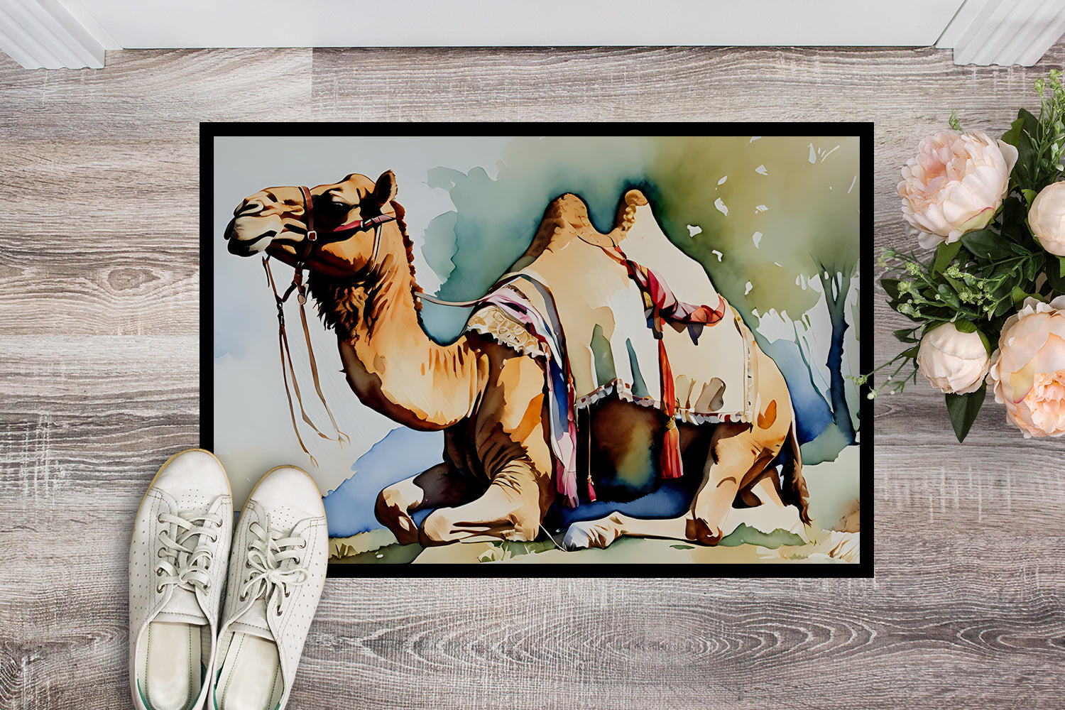 Camel Doormat Indoor Outdoor 18H X 27W Front Door Mat Rugs for Entryway, Non Slip Washable