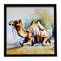 Camel Framed Metal Print Bathroom, Kitchen, Office, Home Decor Wall Art Ready to Hang, Square, 8X8