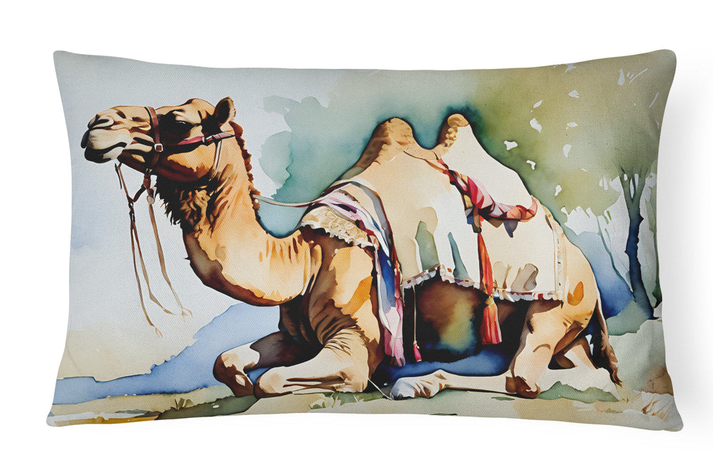 Camel Decorative Throw Pillow 12x16 Indoor Outdoor Accent Cushion, Fabric Cover with Insert for Sofa, Bed, Porch & Living Room