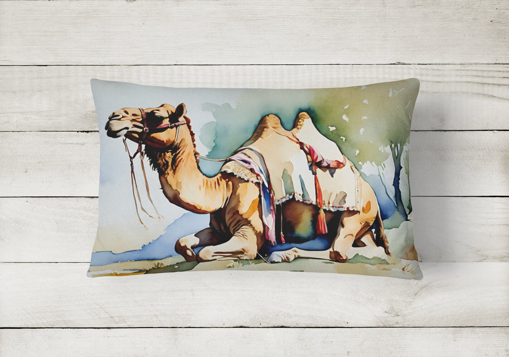 Camel Decorative Throw Pillow 12x16 Indoor Outdoor Accent Cushion, Fabric Cover with Insert for Sofa, Bed, Porch & Living Room