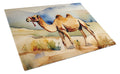 Camel Cutting Board Tempered Glass Kitchen Cutting Surface, Heat Resistant Chopping, Non-Slip Feet, Food Prep & Serving