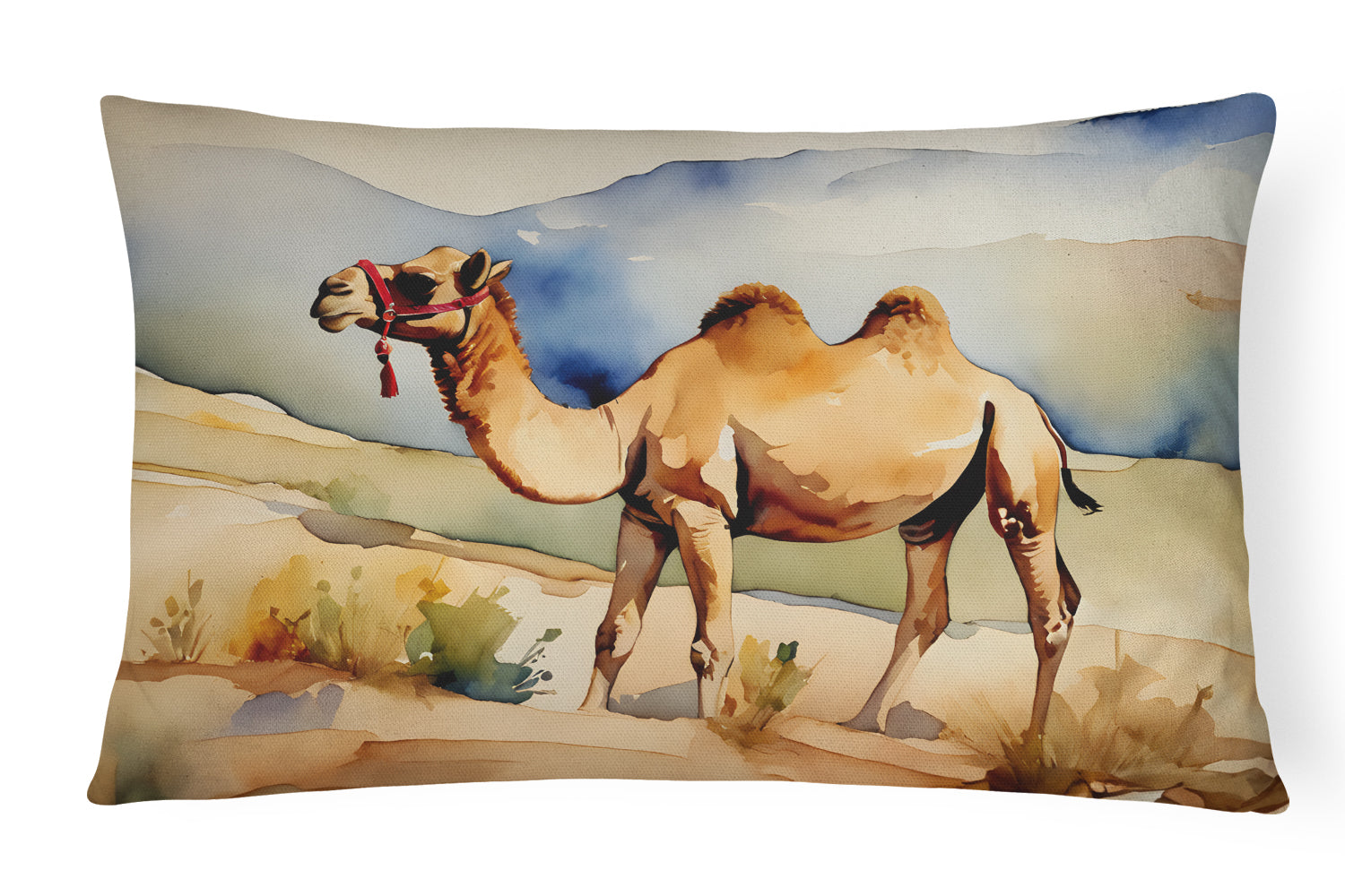 Camel Decorative Throw Pillow 12x16 Indoor Outdoor Accent Cushion, Fabric Cover with Insert for Sofa, Bed, Porch & Living Room