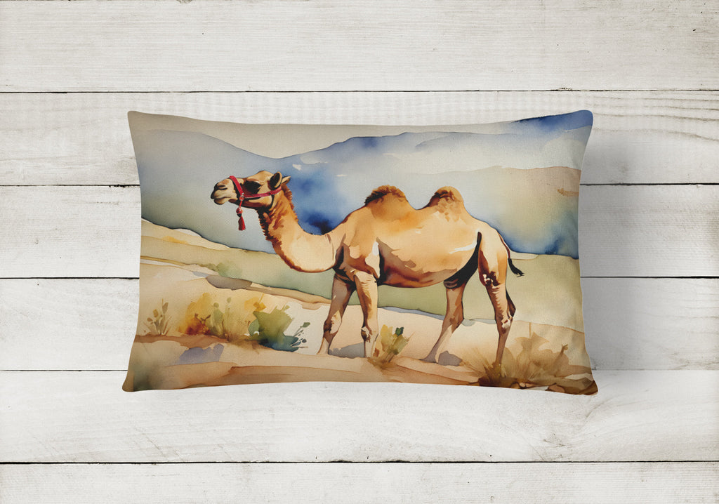 Camel Decorative Throw Pillow 12x16 Indoor Outdoor Accent Cushion, Fabric Cover with Insert for Sofa, Bed, Porch & Living Room