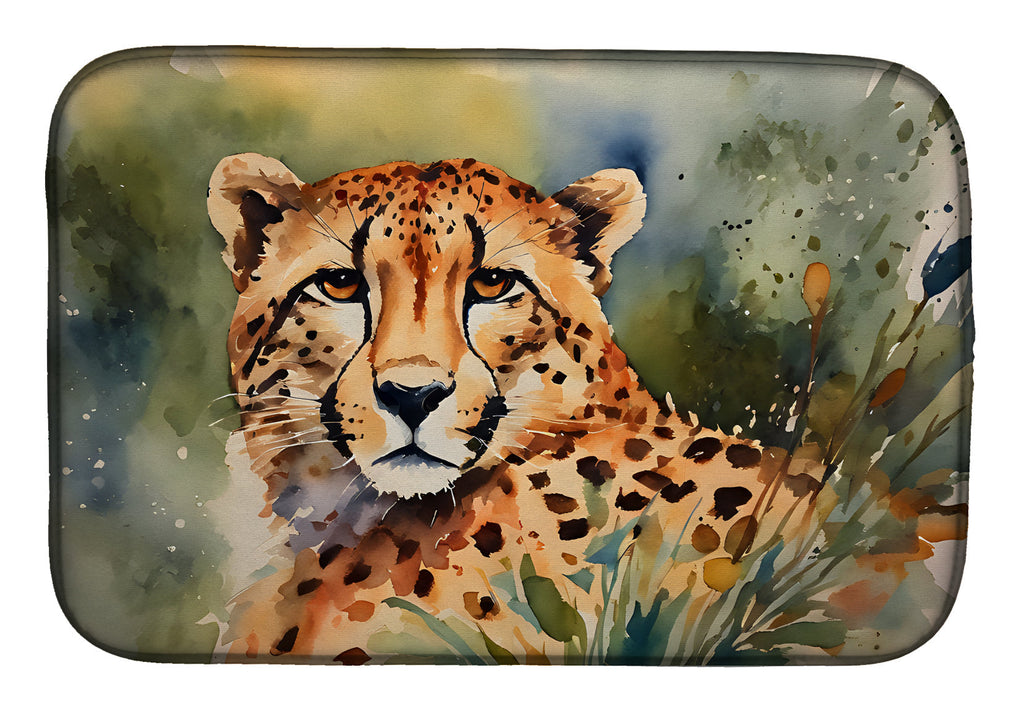 Cheetah Dish Drying Mat Absorbent Dish Drying Mat Pad for Kitchen Counter Dish Drainer Mat for Countertop, 14 x 21", Multicolor