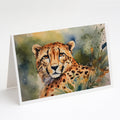 Cheetah Greeting Cards Pack of 8 Blank Cards with Envelopes Whimsical A7 Size 5x7