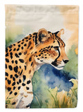 Cheetah House Flag 28x40 Porch Sleeve Pole Decorative Outside Yard Banner Artwork Wall Hanging, Polyester