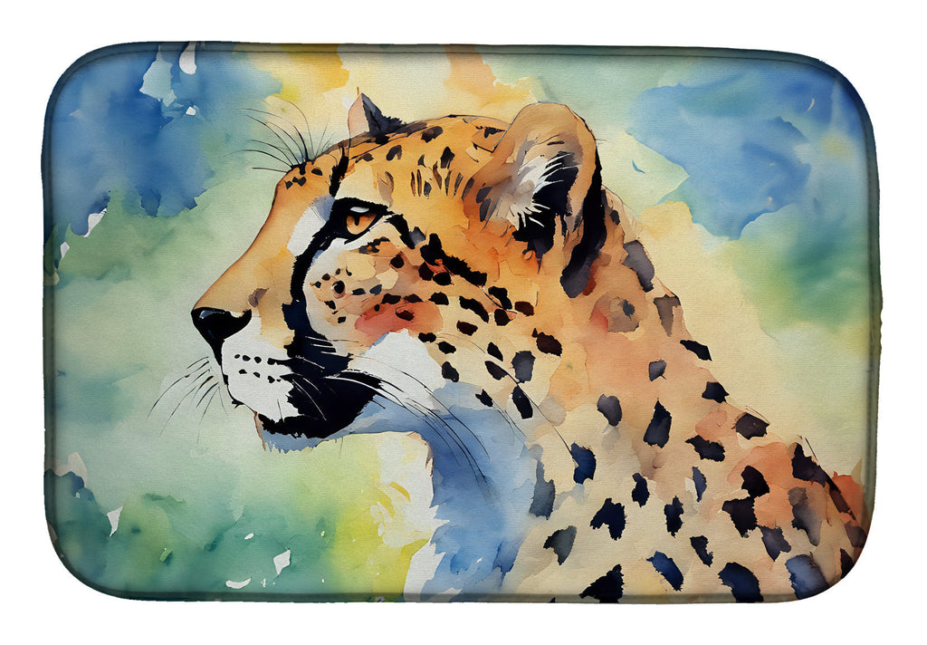 Cheetah Dish Drying Mat Absorbent Dish Drying Mat Pad for Kitchen Counter Dish Drainer Mat for Countertop, 14 x 21", Multicolor