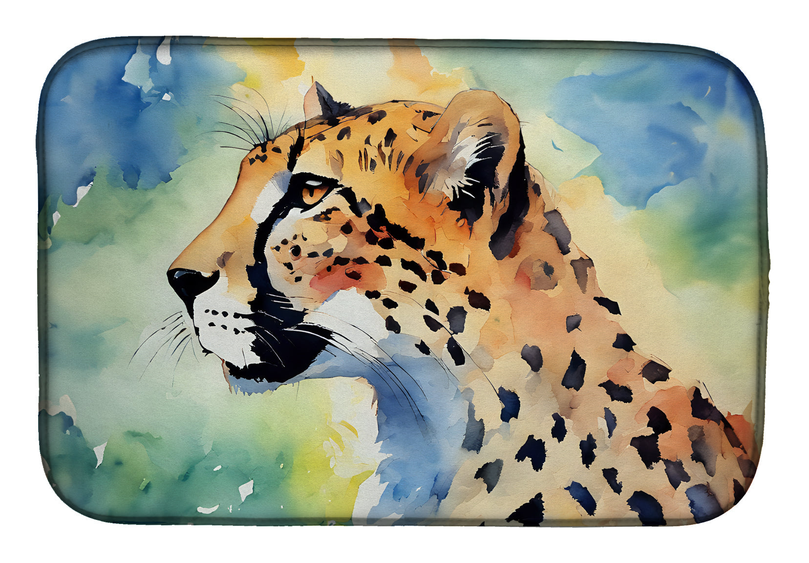 Cheetah Dish Drying Mat Absorbent Dish Drying Mat Pad for Kitchen Counter Dish Drainer Mat for Countertop, 14 x 21", Multicolor