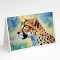 Cheetah Greeting Cards Pack of 8 Blank Cards with Envelopes Whimsical A7 Size 5x7
