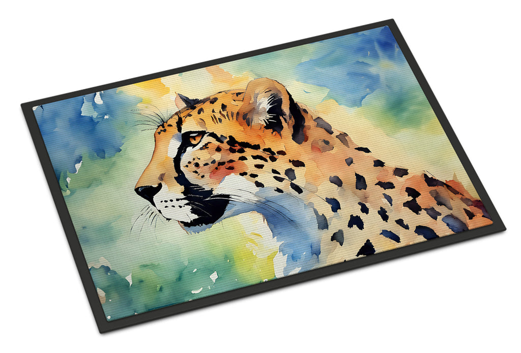 Cheetah Doormat Indoor Outdoor 24H X 36W Front Door Mat Rugs for Entryway, Non Slip Washable Low Pile,