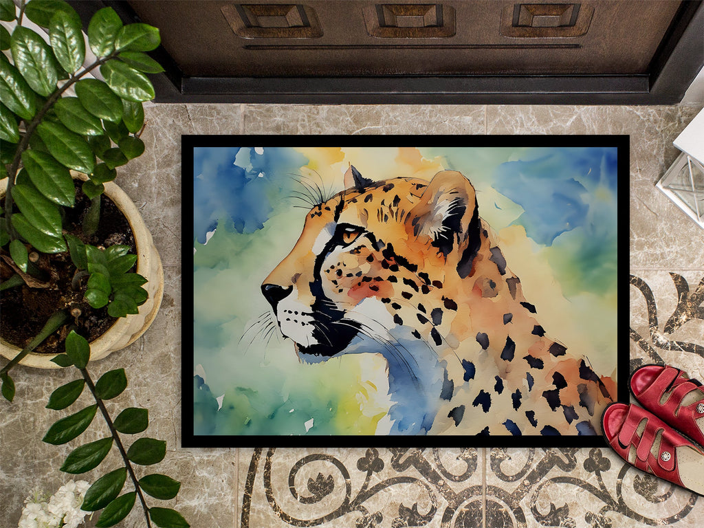 Cheetah Doormat Indoor Outdoor 24H X 36W Front Door Mat Rugs for Entryway, Non Slip Washable Low Pile,