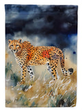 Cheetah House Flag 28x40 Porch Sleeve Pole Decorative Outside Yard Banner Artwork Wall Hanging, Polyester