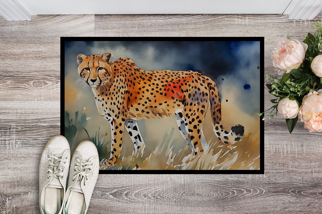 Cheetah Doormat Indoor Outdoor 24H X 36W Front Door Mat Rugs for Entryway, Non Slip Washable Low Pile,