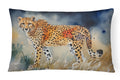 Cheetah Decorative Throw Pillow 12x16 Indoor Outdoor Accent Cushion, Fabric Cover with Insert for Sofa, Bed, Porch & Living Room