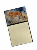 Cheetah Watercolor Sticky Note Holder Refillable Dispenser Desk Accessory 3x3 Pad Gift