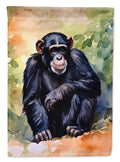 Chimpanzee House Flag 28x40 Porch Sleeve Pole Decorative Outside Yard Banner Artwork Wall Hanging, Polyester