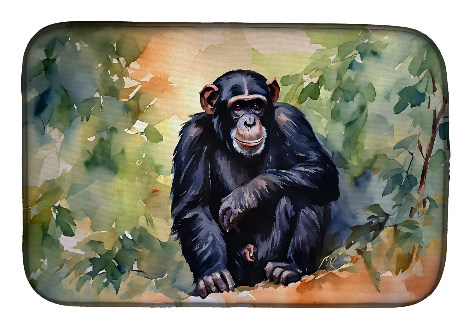 Chimpanzee Dish Drying Mat Absorbent Dish Drying Mat Pad for Kitchen Counter Dish Drainer Mat for Countertop, 14 x 21", Multicolor