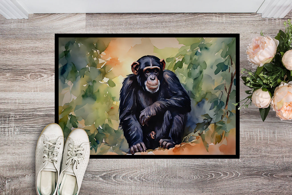 Chimpanzee Doormat Indoor Outdoor 18H X 27W Front Door Mat Rugs for Entryway, Non Slip Washable