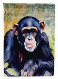Chimpanzee House Flag 28x40 Porch Sleeve Pole Decorative Outside Yard Banner Artwork Wall Hanging, Polyester