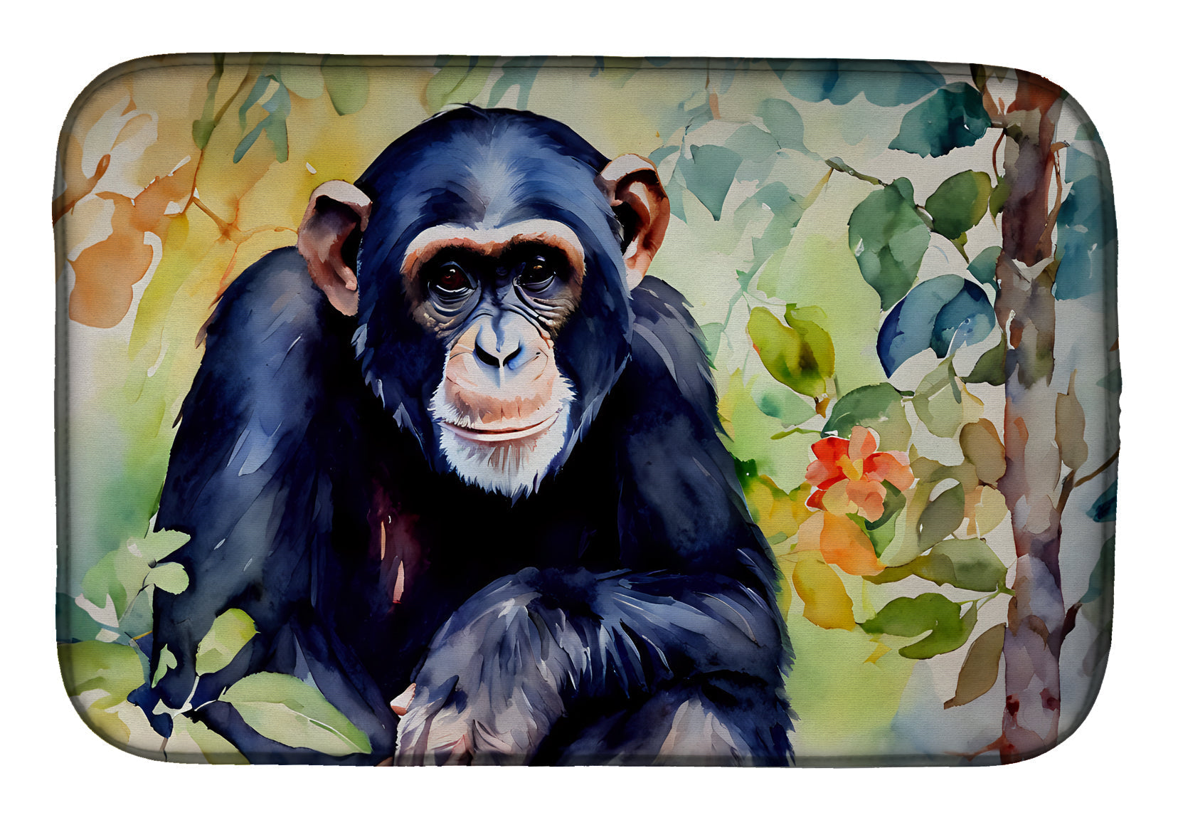 Chimpanzee Dish Drying Mat Absorbent Dish Drying Mat Pad for Kitchen Counter Dish Drainer Mat for Countertop, 14 x 21", Multicolor