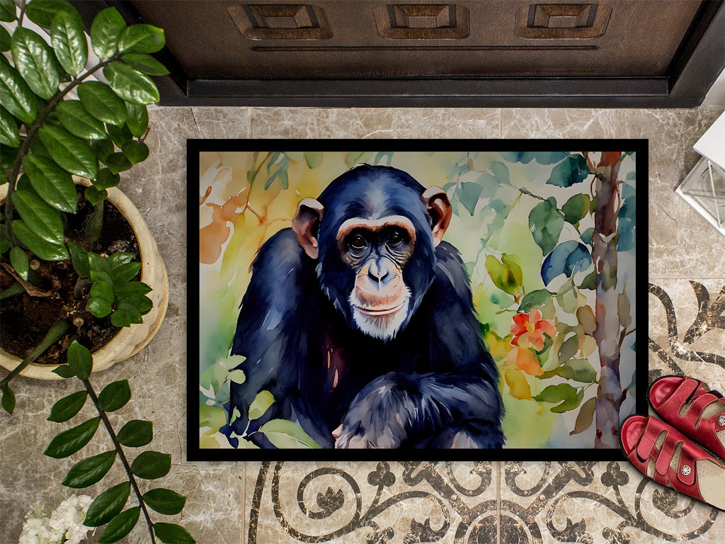 Chimpanzee Doormat Indoor Outdoor 24H X 36W Front Door Mat Rugs for Entryway, Non Slip Washable Low Pile,