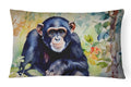 Chimpanzee Decorative Throw Pillow 12x16 Indoor Outdoor Accent Cushion, Fabric Cover with Insert for Sofa, Bed, Porch & Living Room
