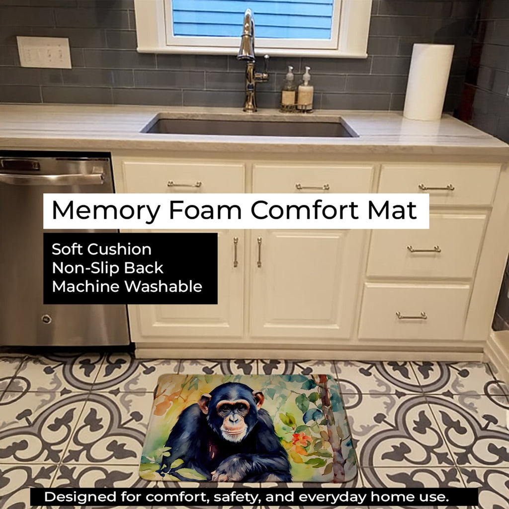 Chimpanzee Memory Foam Kitchen Mat Machine Washable Anti-Fatigue Cushion Comfort Bath or Kitchen Rug